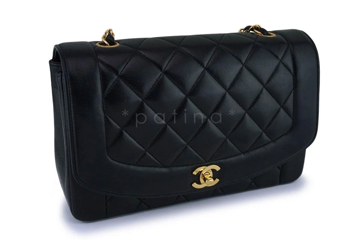 Chanel Vintage Black Medium Classic Diana Flap Bag 24k GHW - Image 3