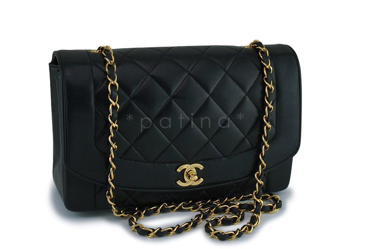 Chanel Vintage Black Medium Classic Diana Flap Bag 24k GHW - Image 2