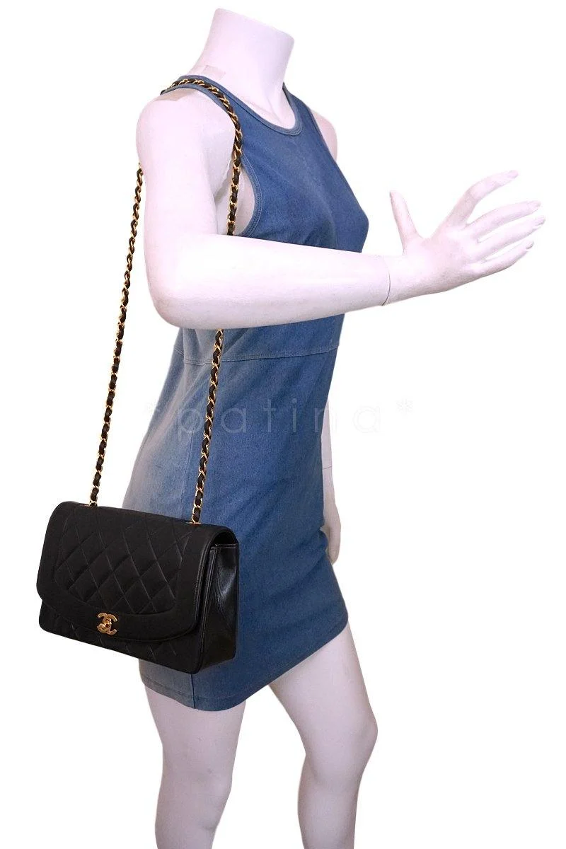 Chanel Vintage Black Medium Classic Diana Flap Bag 24k GHW - Image 14