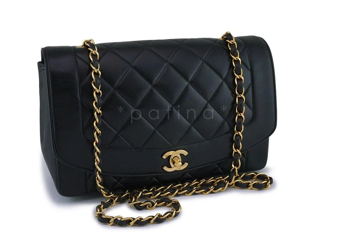 Chanel Vintage Black Medium Classic Diana Flap Bag 24k GHW - Image 2