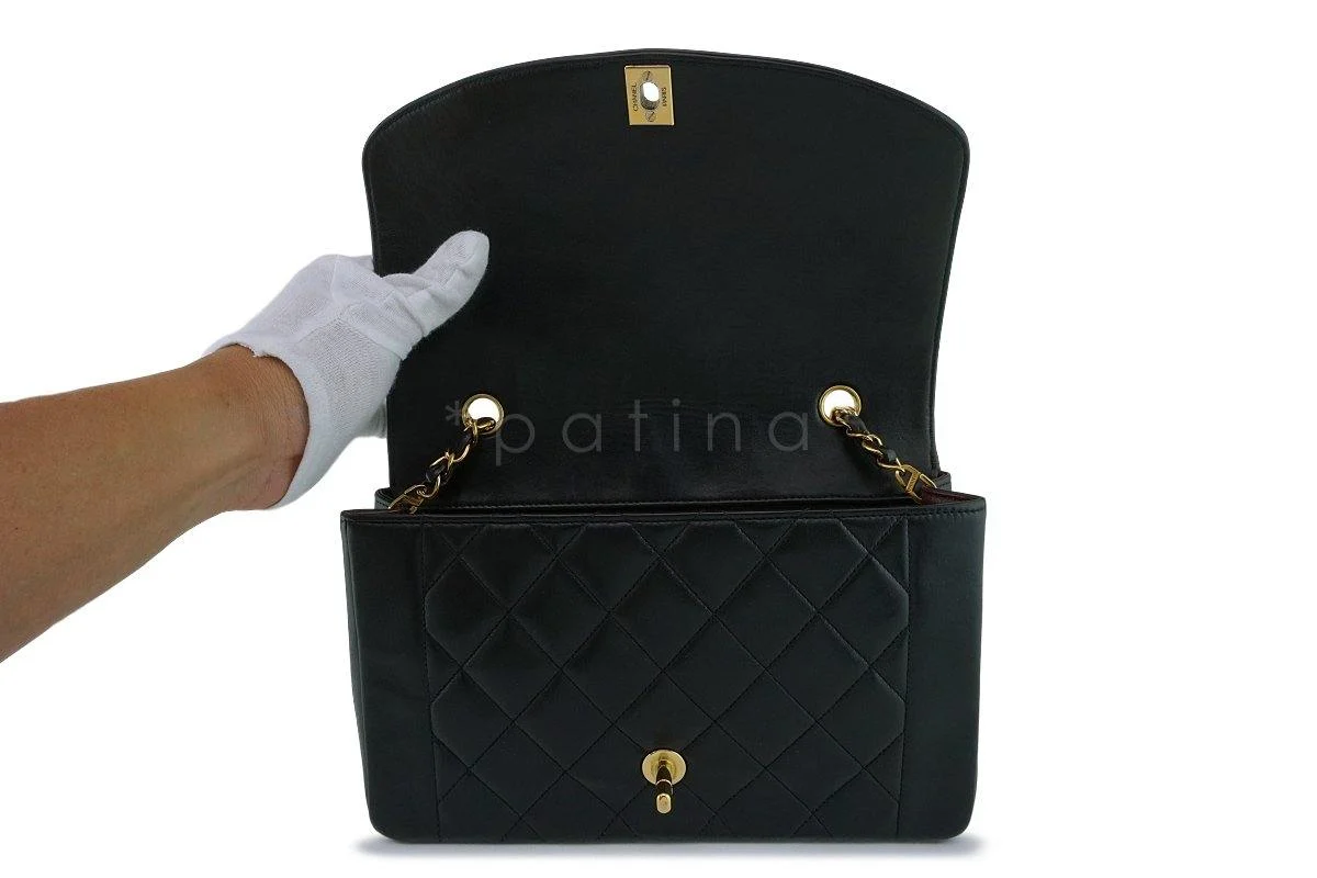 Chanel Vintage Black Medium Classic Diana Flap Bag 24k GHW - Image 9