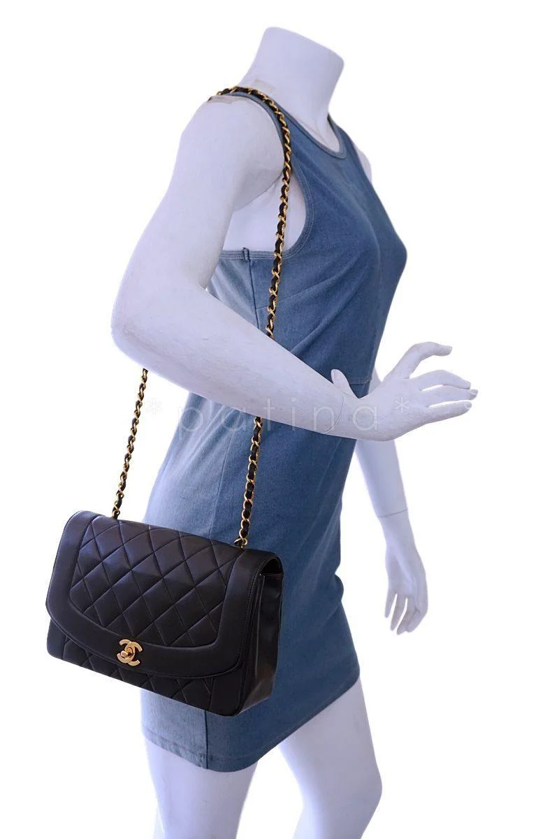 Chanel Vintage Black Medium Classic Diana Flap Bag 24k GHW - Image 15