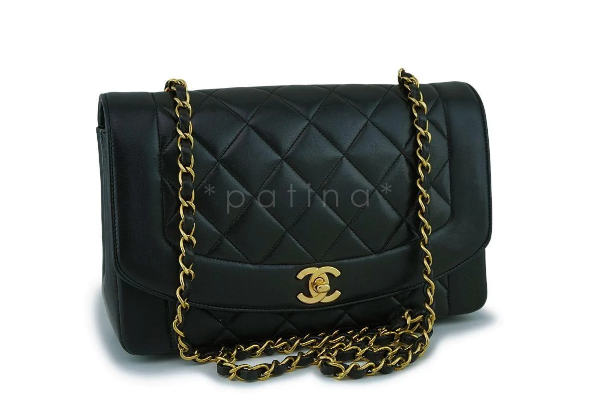 Chanel Vintage Black Medium Classic Diana Flap Bag 24k GHW - Image 2