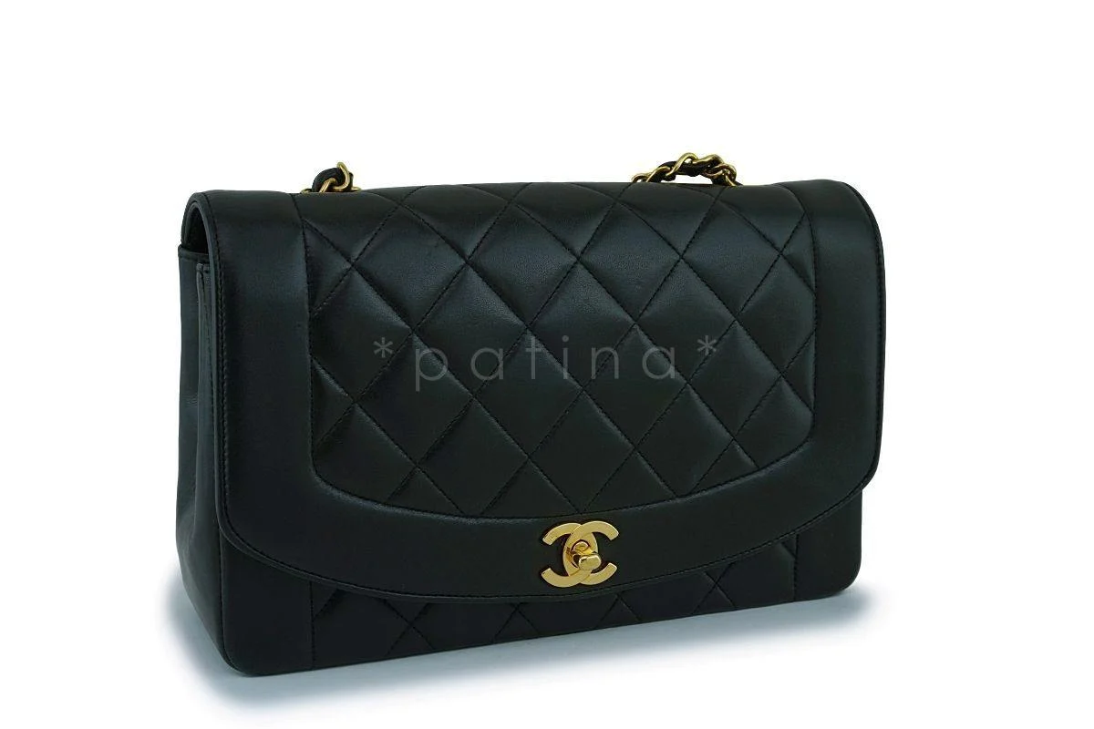 Chanel Vintage Black Medium Classic Diana Flap Bag 24k GHW - Image 3