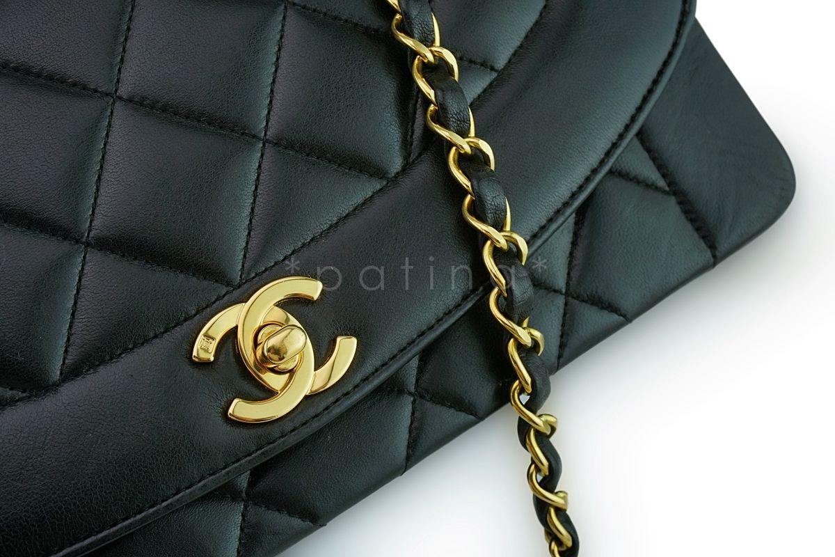 Chanel Vintage Black Medium Classic Diana Flap Bag 24k GHW - Image 8