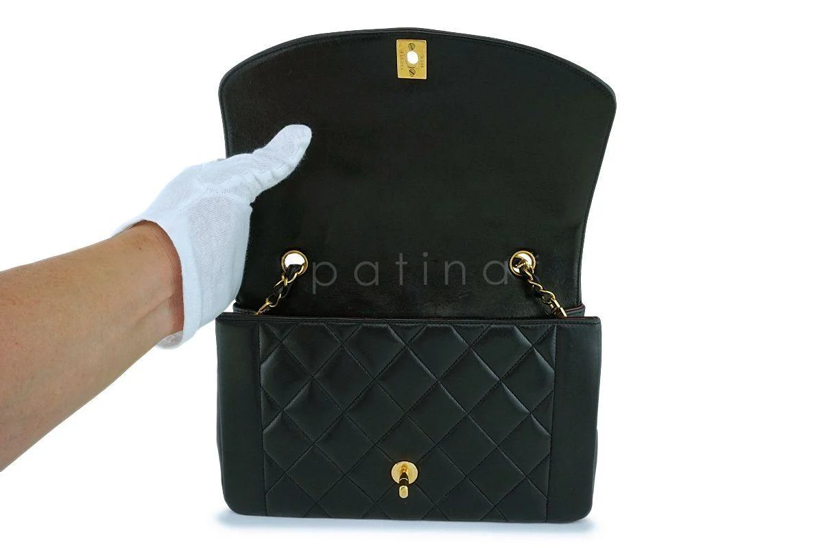 Chanel Vintage Black Medium Classic Diana Flap Bag 24k GHW - Image 9