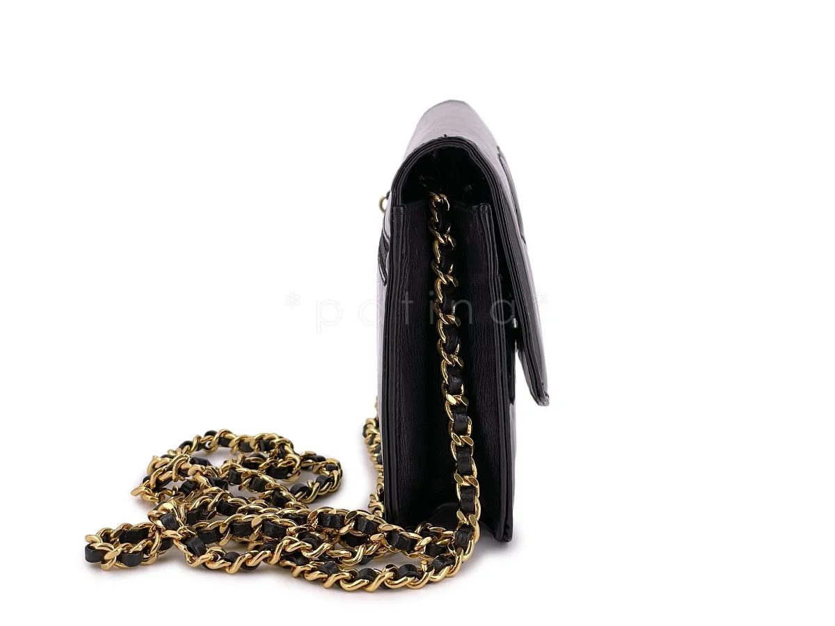 Chanel Vintage Black Patent Timeless Wallet on Chain WOC 24k GHW - Image 4
