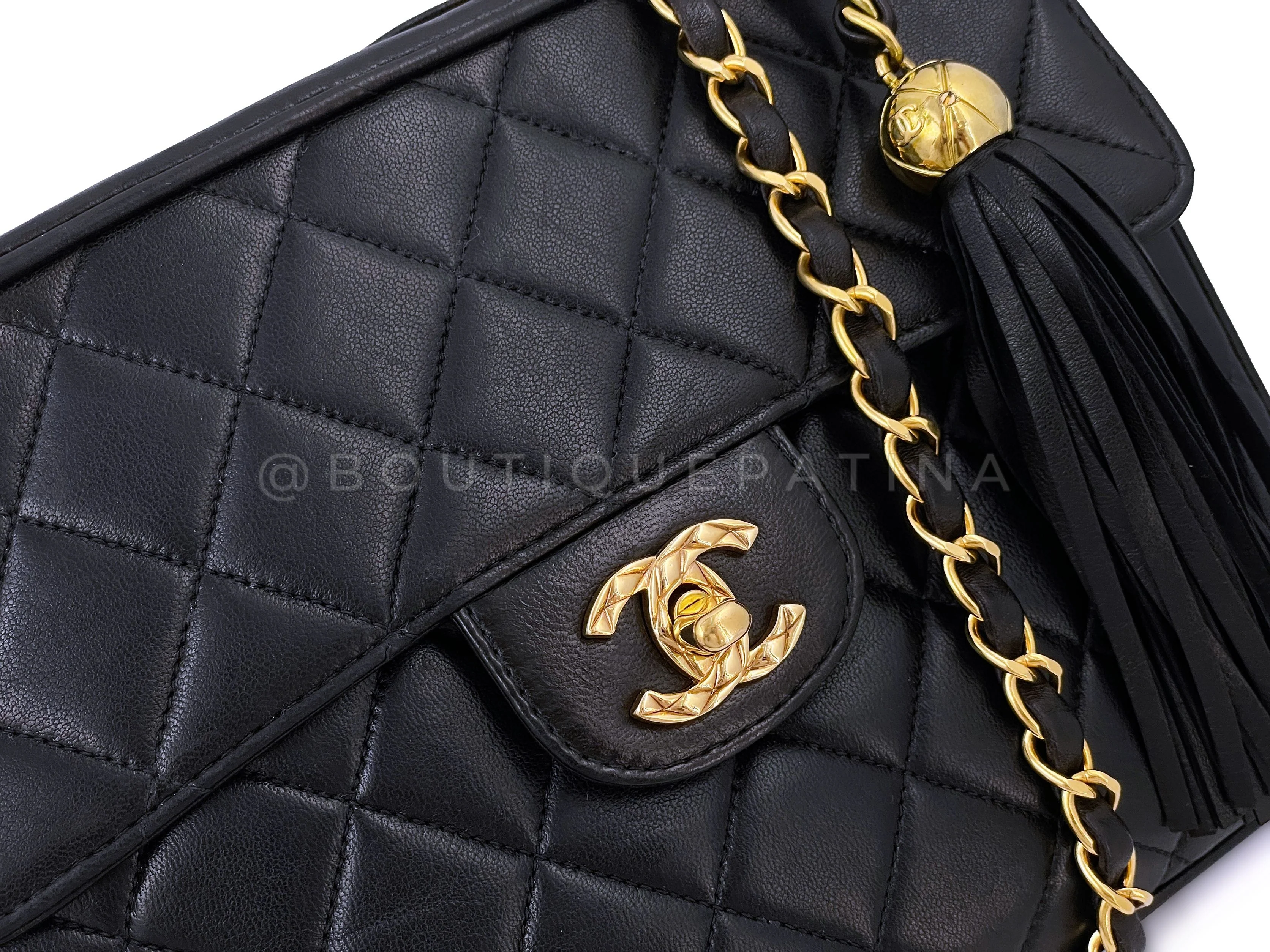 Chanel Vintage Black Small Classic Flap Camera Case Bag 24k GHW - Image 8