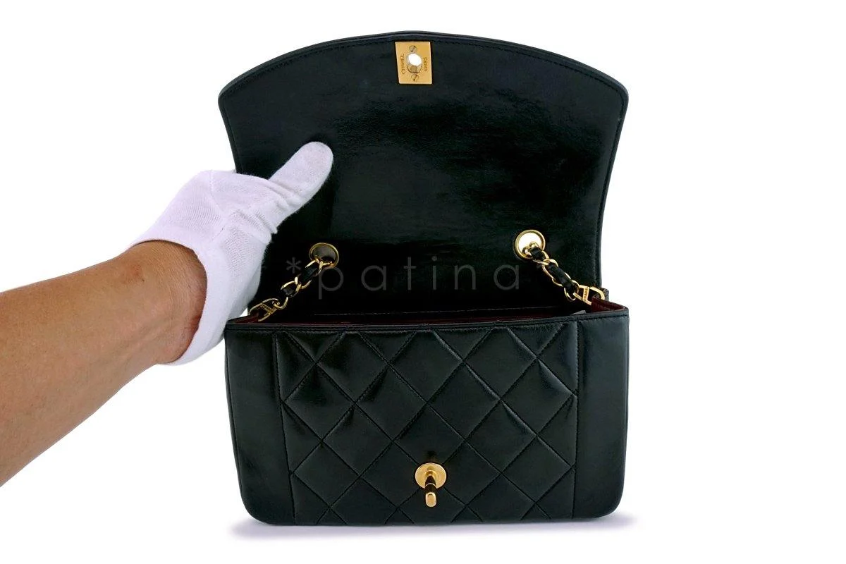 Chanel Vintage Black Small Diana Flap Bag 24k GHW - Image 9
