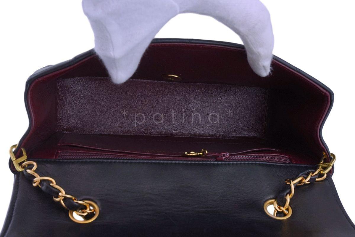 Chanel Vintage Black Small Lambskin Classic Diana Flap Bag 24k GHW - Image 10