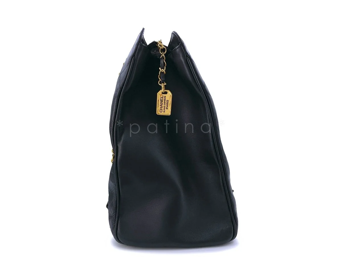 Chanel Vintage Black Supermodel Weekender XXL Tote Bag 24k GHW WR2 - Image 4