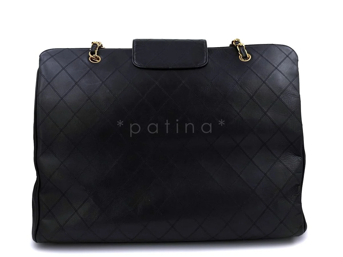 Chanel Vintage Black Supermodel Weekender XXL Tote Bag 24k GHW WR2 - Image 6