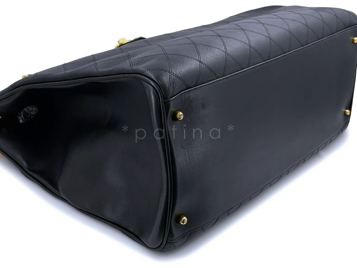 Chanel Vintage Black Supermodel Weekender XXL Tote Bag 24k GHW WR2 - Image 8