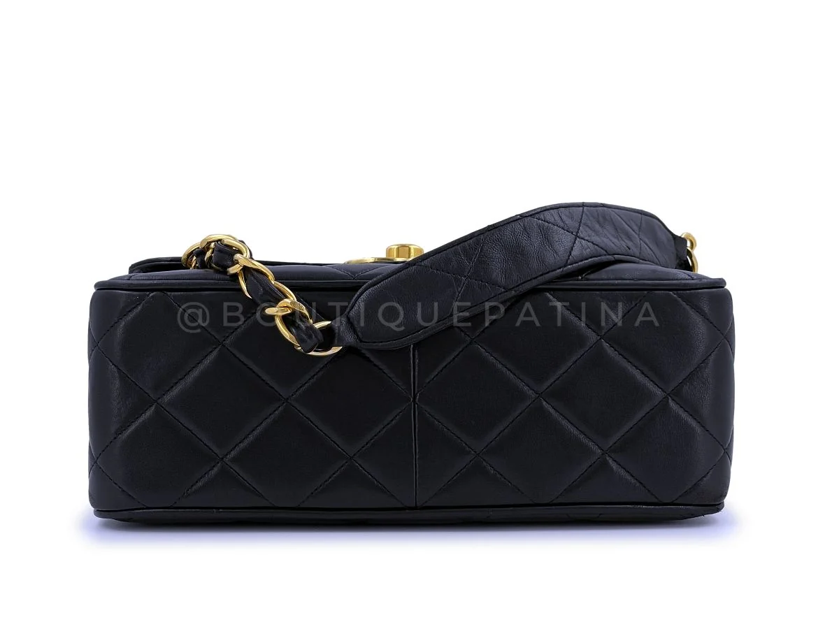 Chanel Vintage Black Tall Medium Classic Flap Bag Messenger 24k GHW - Image 6