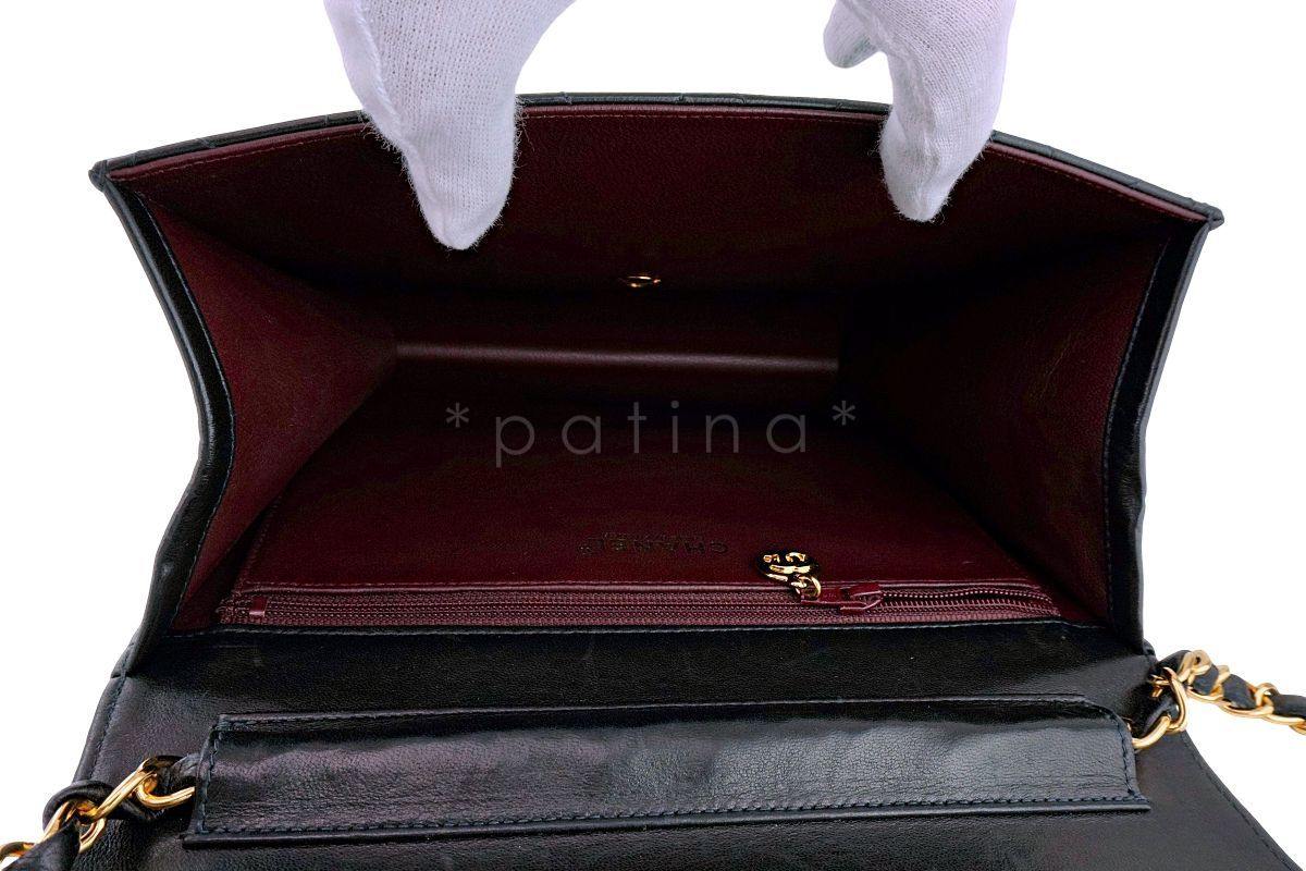 Chanel Vintage Black Timeless Convertible Clutch Classic Shoulder Flap Bag 24k GHW - Image 10