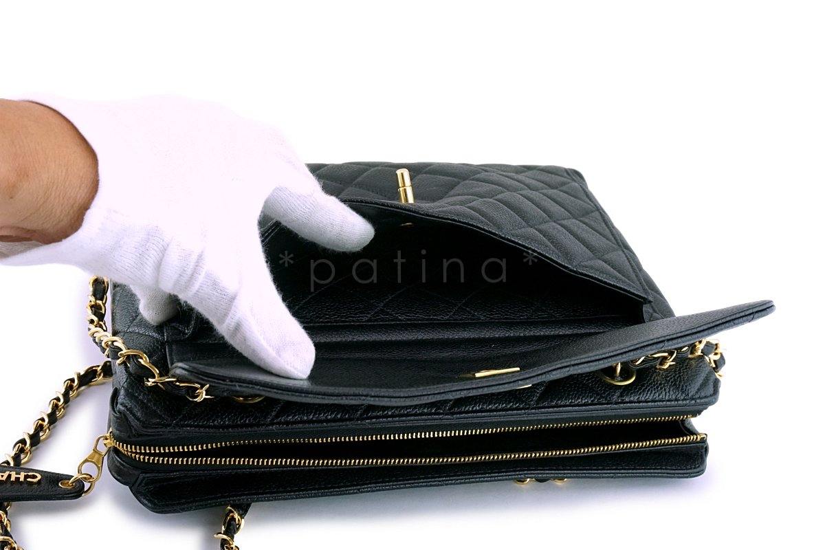 Chanel Vintage Caviar Classic Timeless Flap Tote Bag - Image 10