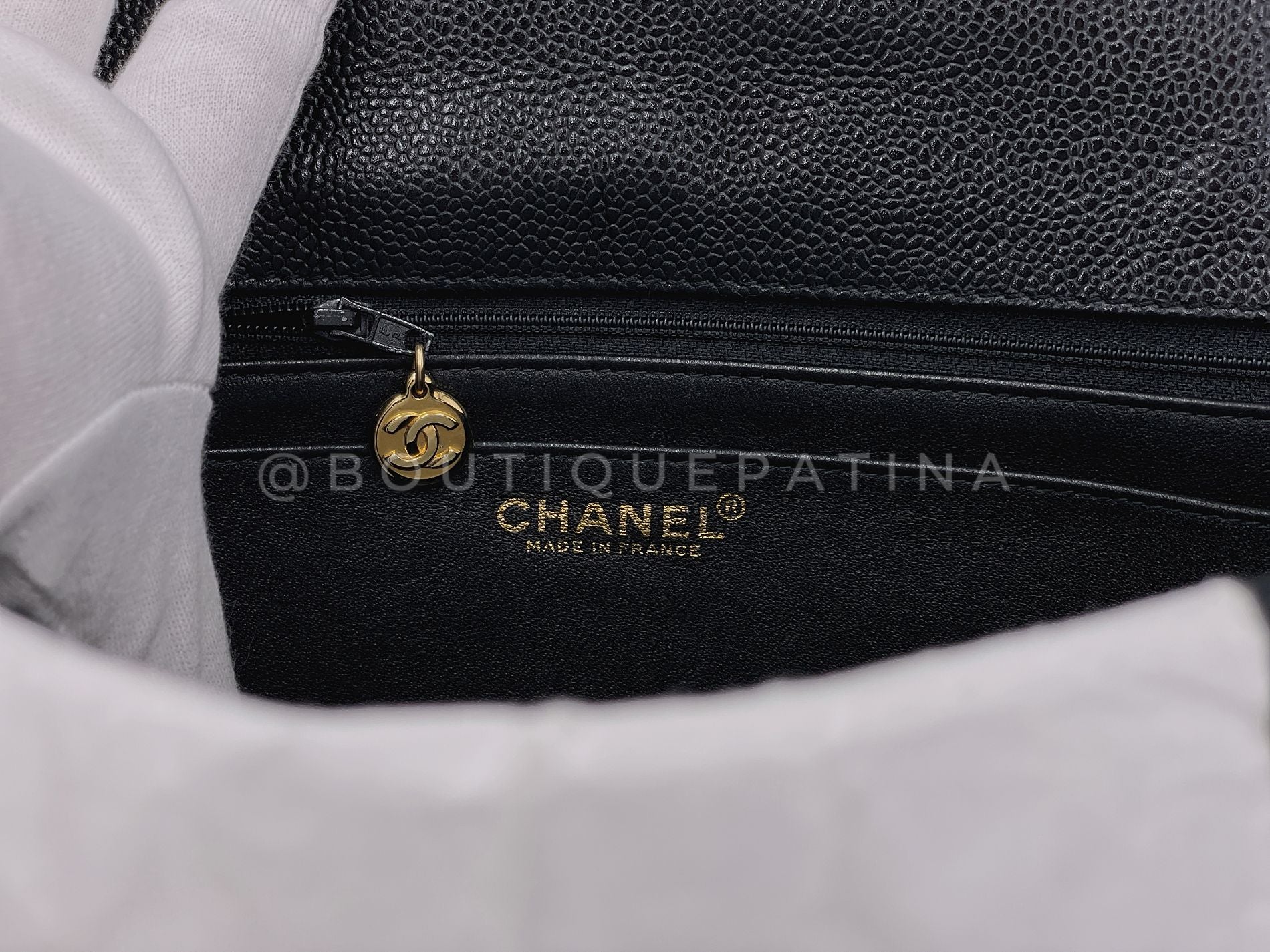 Chanel Vintage Caviar Kelly Bag Black 2002 24k GHW KET - Image 11