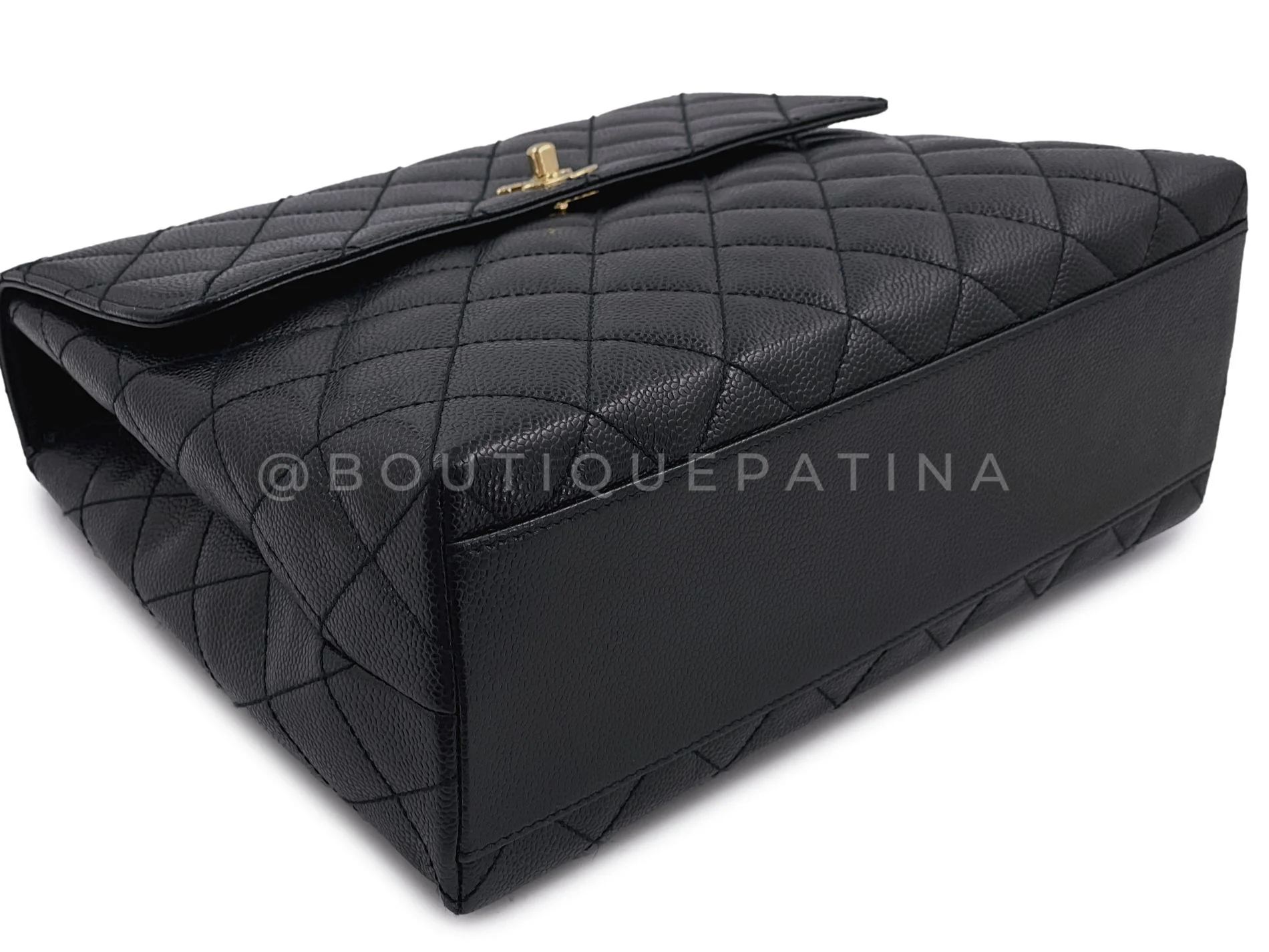 Chanel Vintage Caviar Kelly Bag Black 2002 24k GHW KET - Image 7