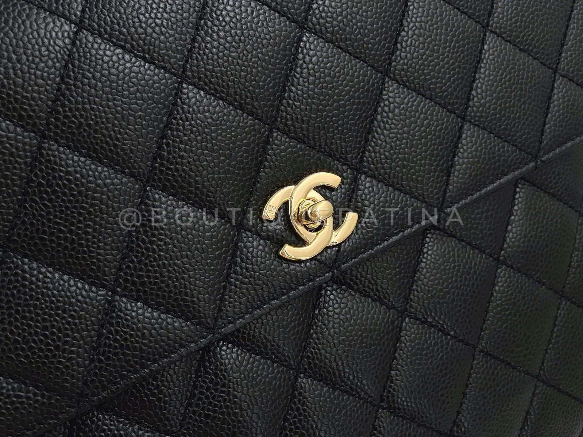 Chanel Vintage Caviar Kelly Bag Black 2002 24k GHW KET - Image 8