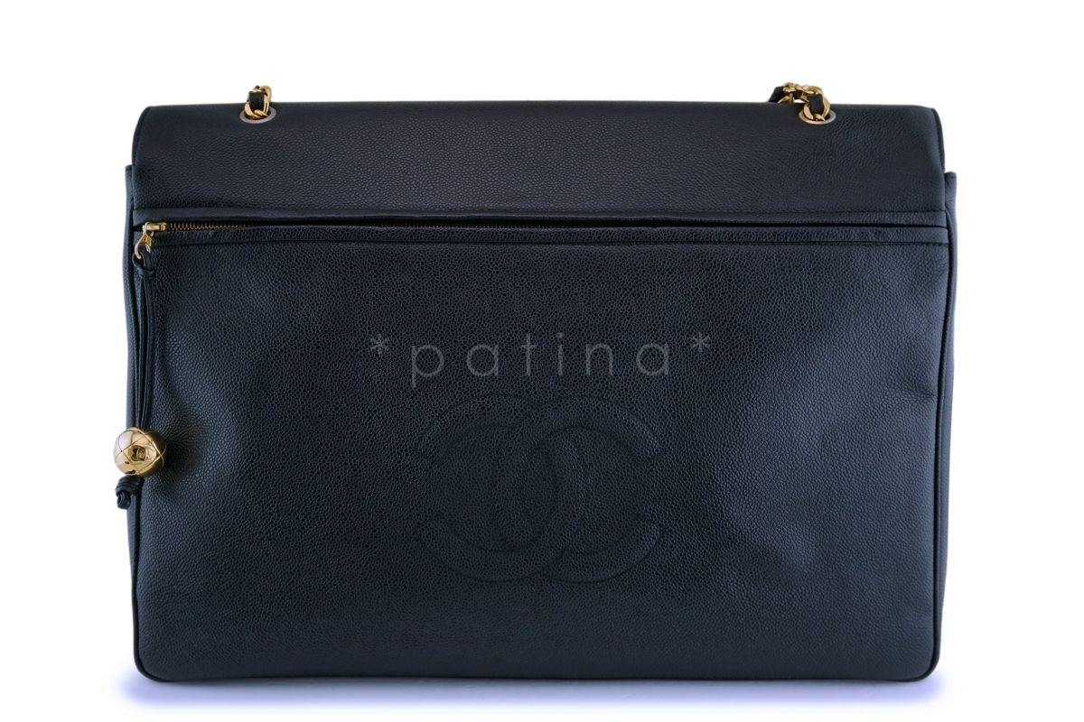 Chanel Vintage Caviar Supermodel Maxi Jumbo XXL Flap Bag 24k GHW SSY - Image 5