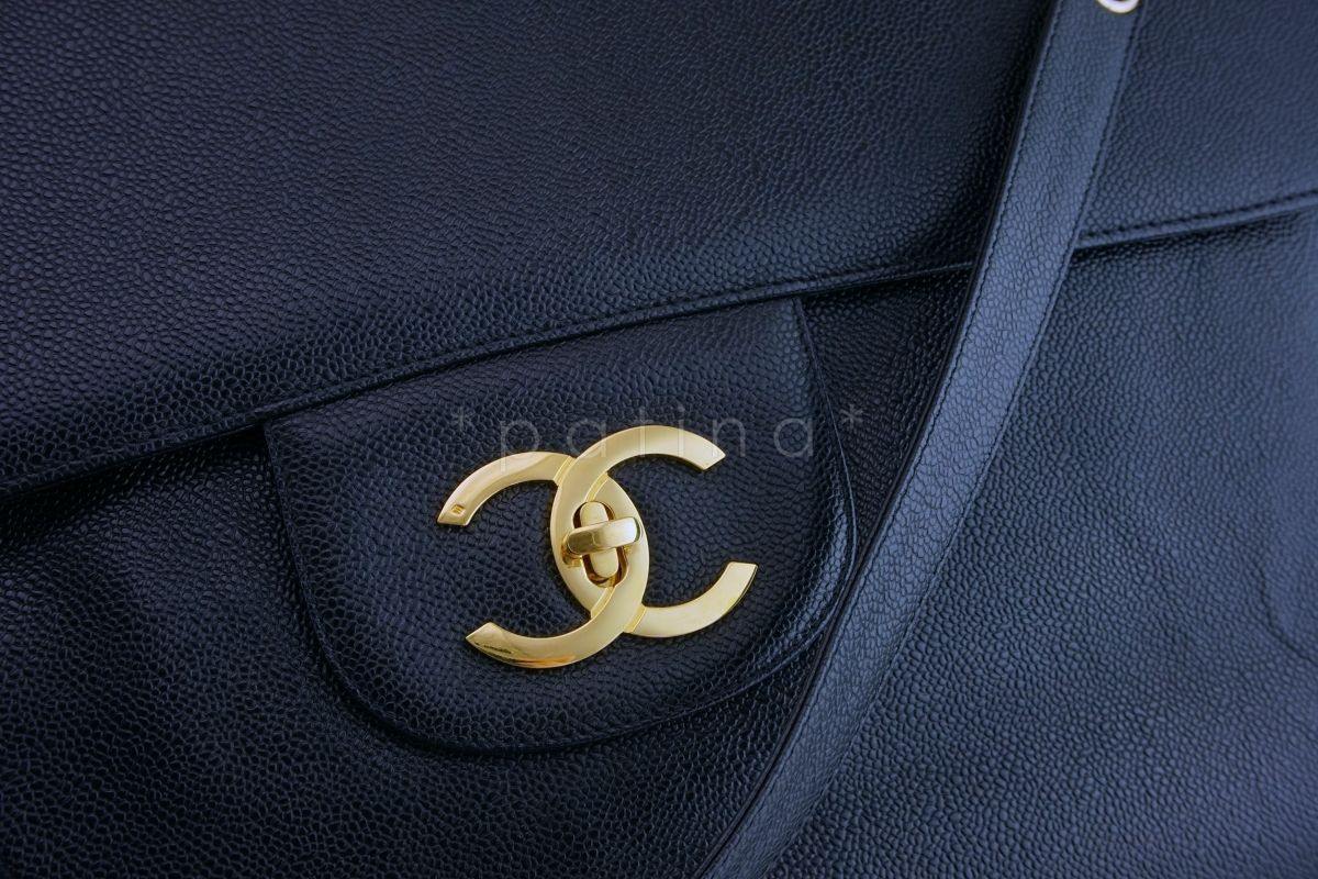Chanel Vintage Caviar Supermodel Maxi Jumbo XXL Flap Bag 24k GHW SSY - Image 8