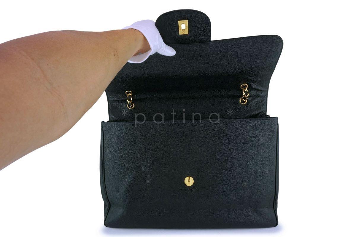 Chanel Vintage Caviar Supermodel Maxi Jumbo XXL Flap Bag 24k GHW SSY - Image 9