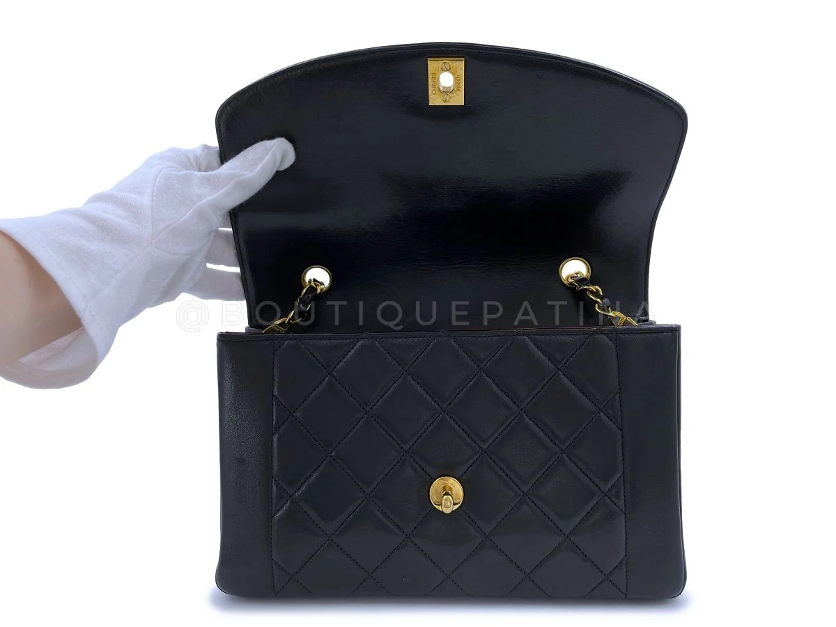 Chanel Vintage Diana Flap Bag Black Medium 24k GHW Pocket - Image 10