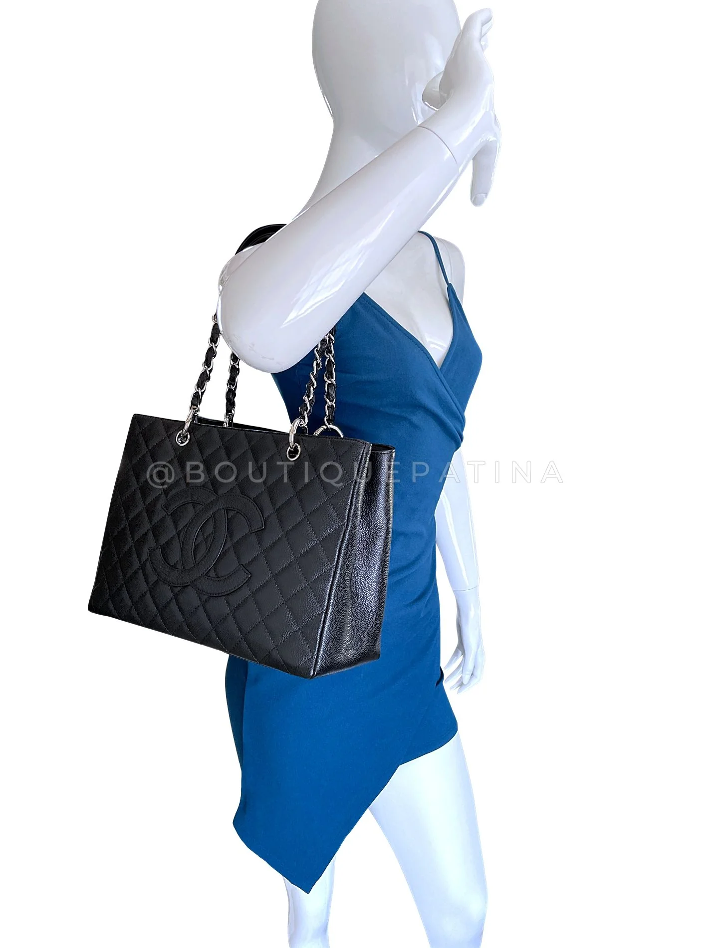 Chanel Vintage GST Black Caviar Grand Shopper Tote SHW 5I2 - Image 13