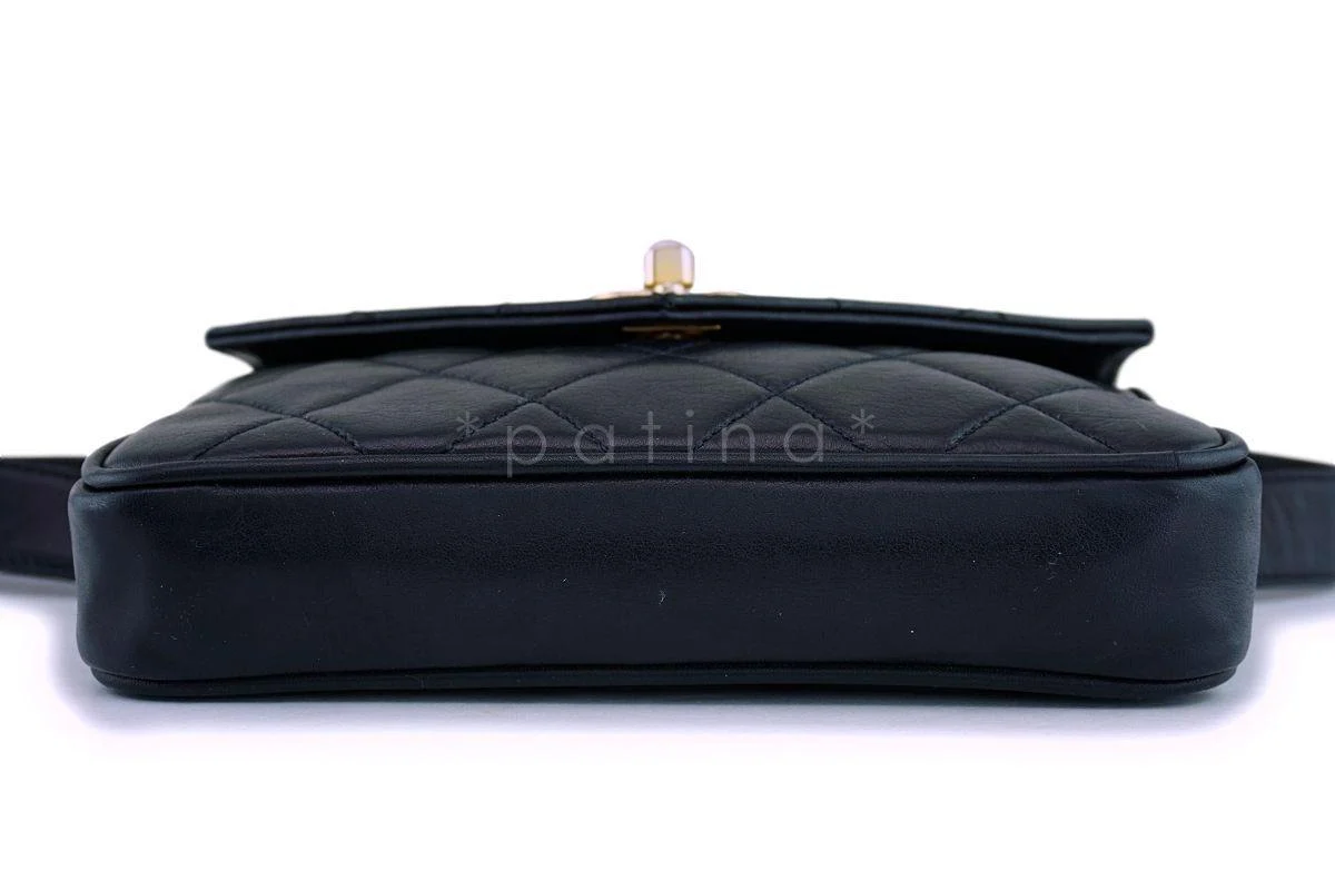 Chanel Vintage Lambskin Black Classic Fanny Pack Belt Waist Bag 24k GHW - Image 6