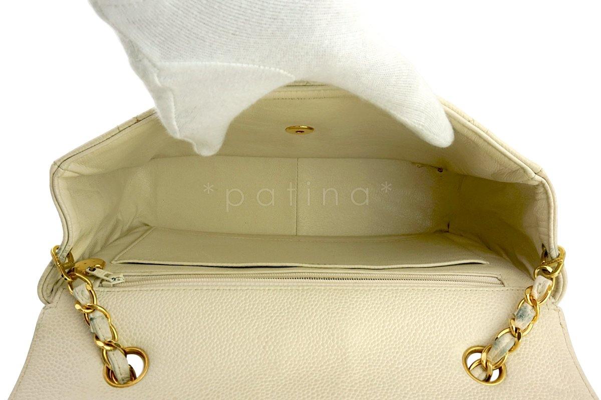 Chanel Vintage Light Beige Caviar Quilted Classic "Diana" Flap Bag - Image 10