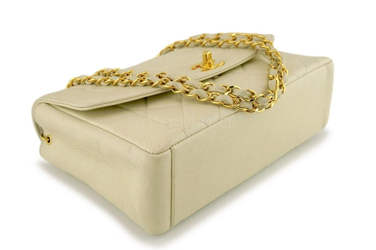 Chanel Vintage Light Beige Caviar Quilted Classic "Diana" Flap Bag - Image 7