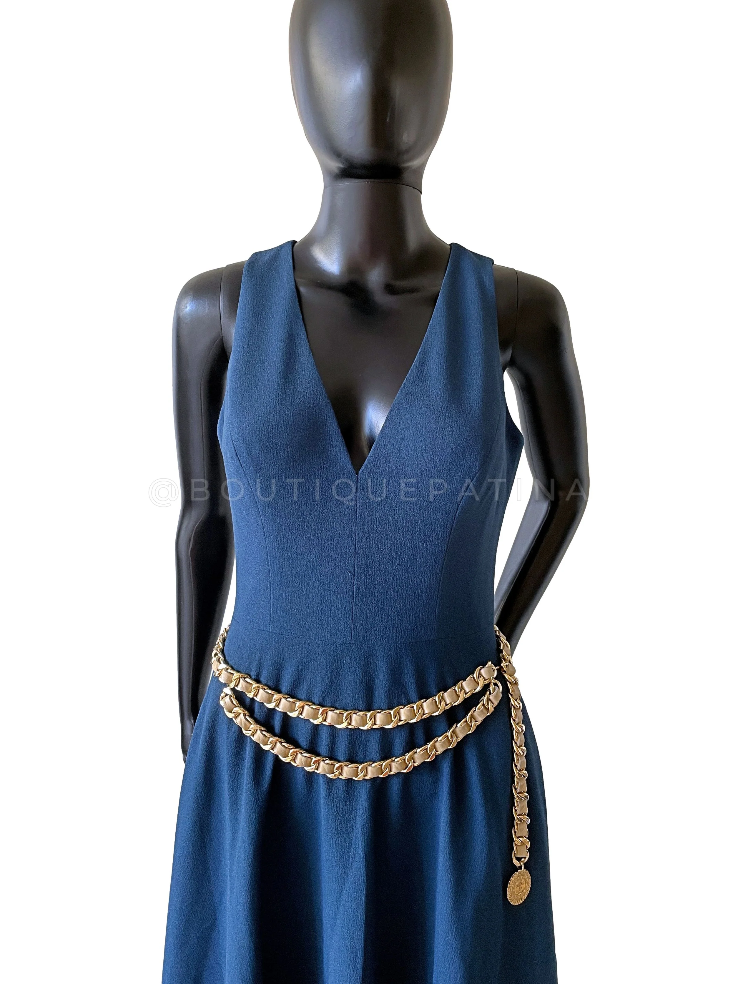 Chanel Vintage Light Beige Chunky Woven Chain Coin Belt 24k GHW - Image 5