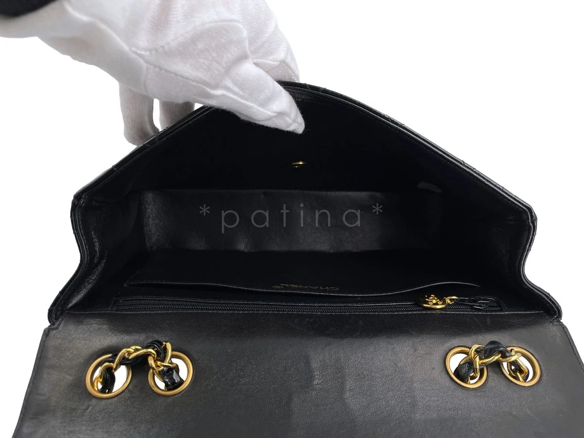 Chanel Vintage Patent Black Medium Classic Single Flap Bag 24k GHW - Image 10