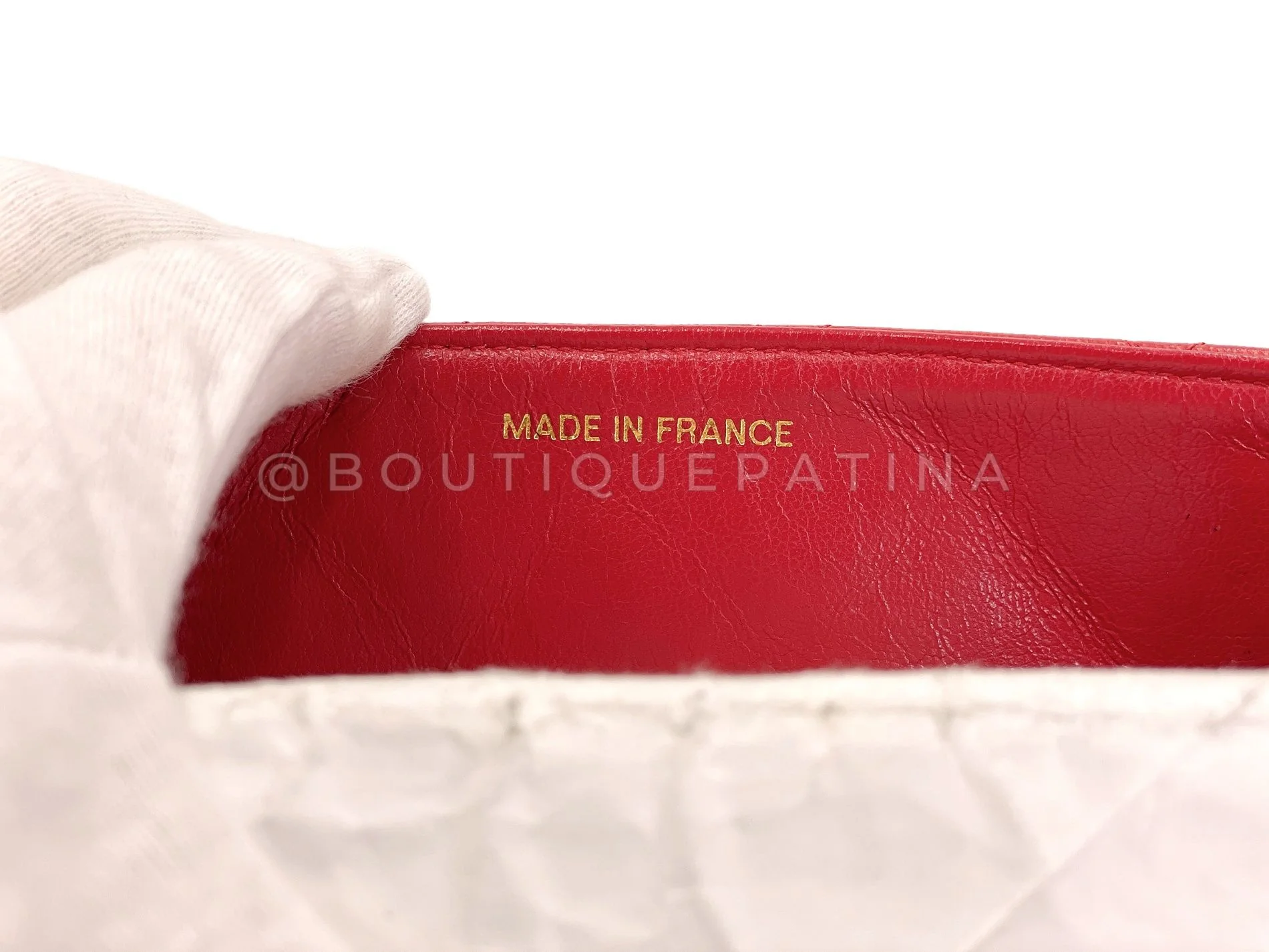 Chanel Vintage Red Diana Flap Bag Medium Lambskin 24k GHW 1994 44T - Image 12