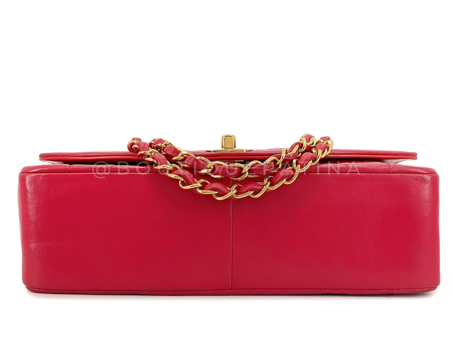 Chanel Vintage Red Diana Flap Bag Medium Lambskin 24k GHW 1994 44T - Image 6