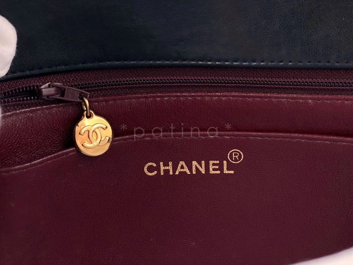Chanel Vintage Small Diana Flap Bag 24k GHW Black Lambskin - Image 11