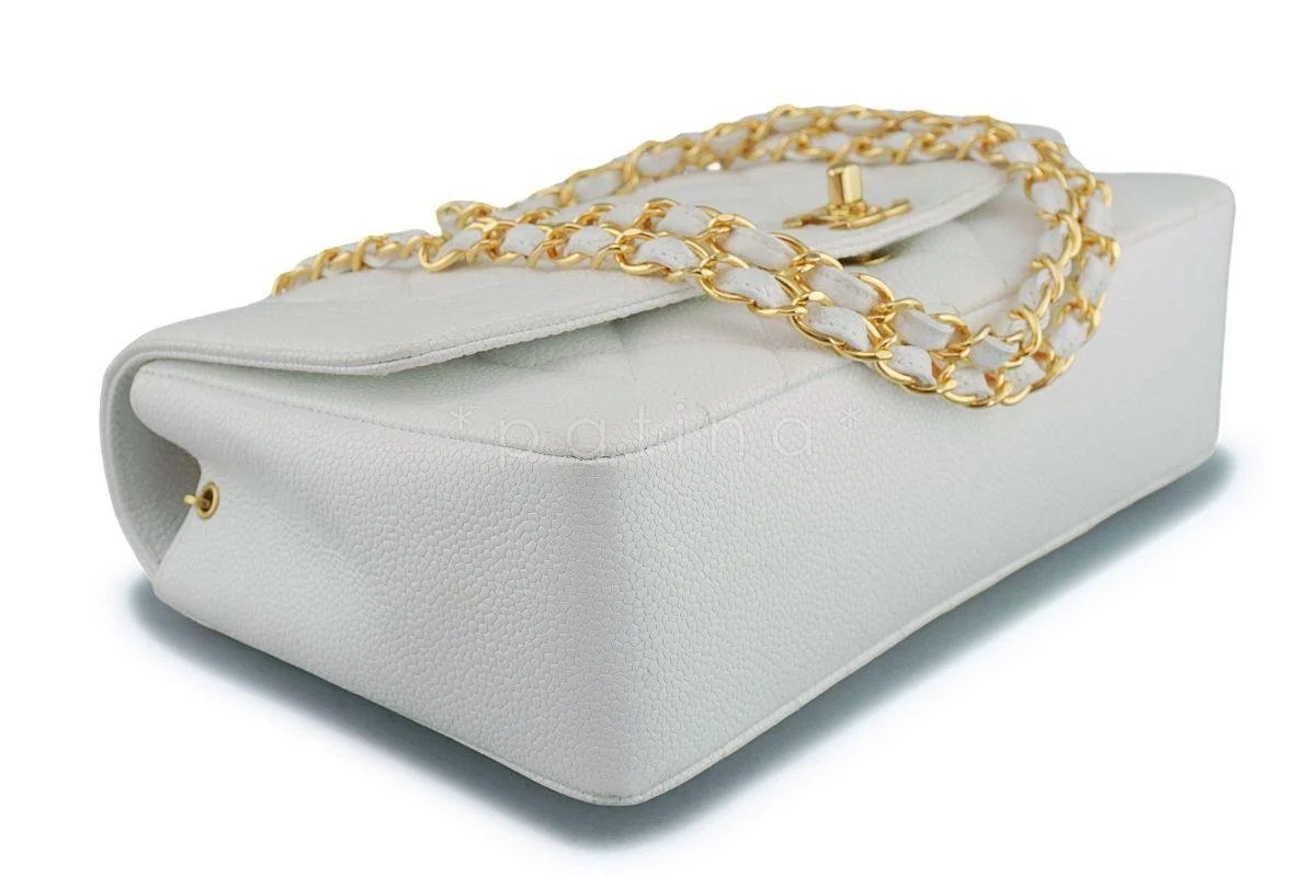 Chanel Vintage White Caviar Classic Diana Flap Bag 24k GHW - Image 7