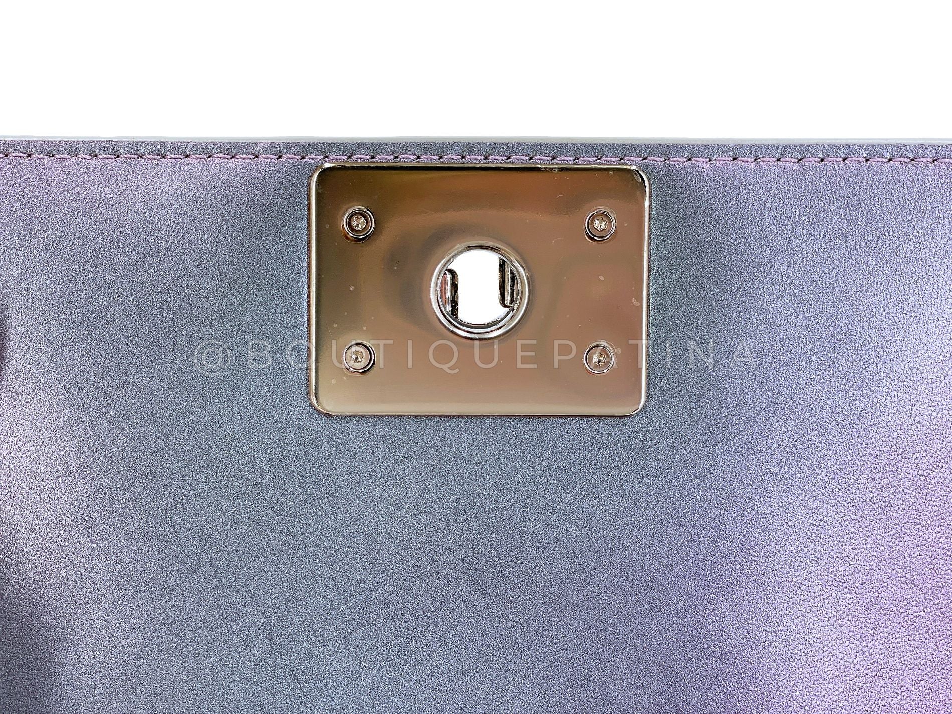 Chanel Water Boy Small Mermaid Iridescent 18S Purple Flap Bag OX3 - Image 11