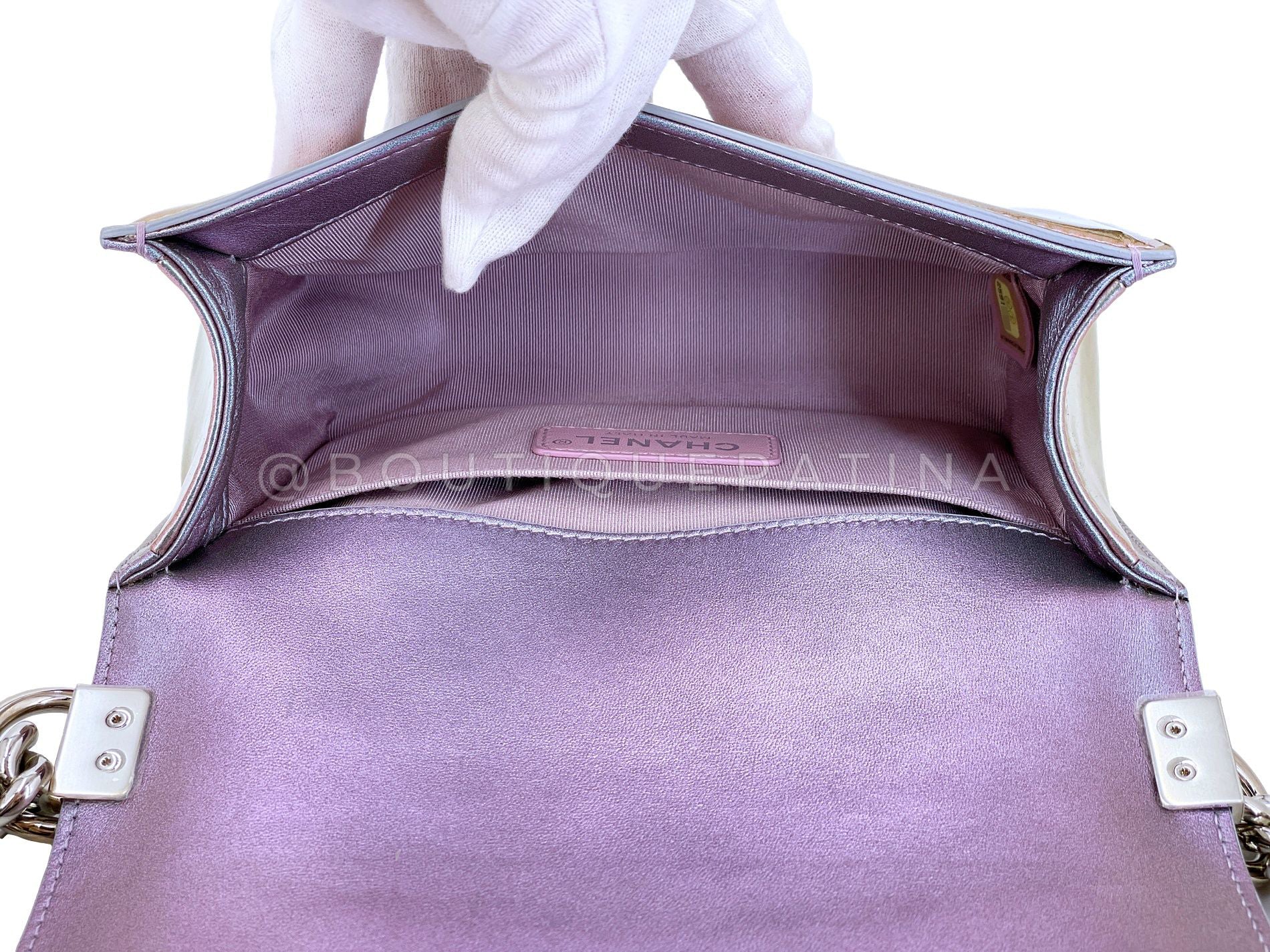 Chanel Water Boy Small Mermaid Iridescent 18S Purple Flap Bag OX3 - Image 12