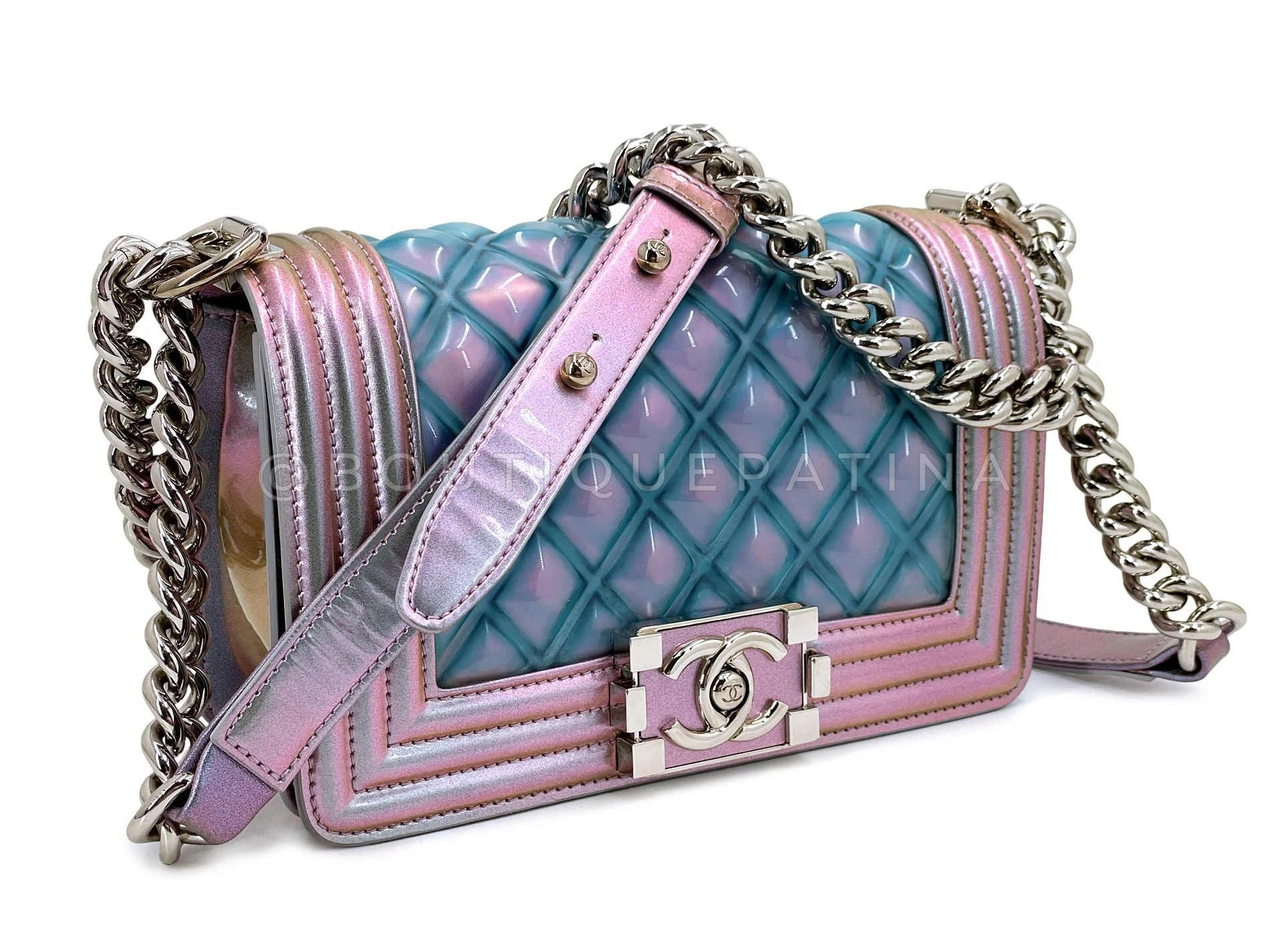 Chanel Water Boy Small Mermaid Iridescent 18S Purple Flap Bag OX3 - Image 2