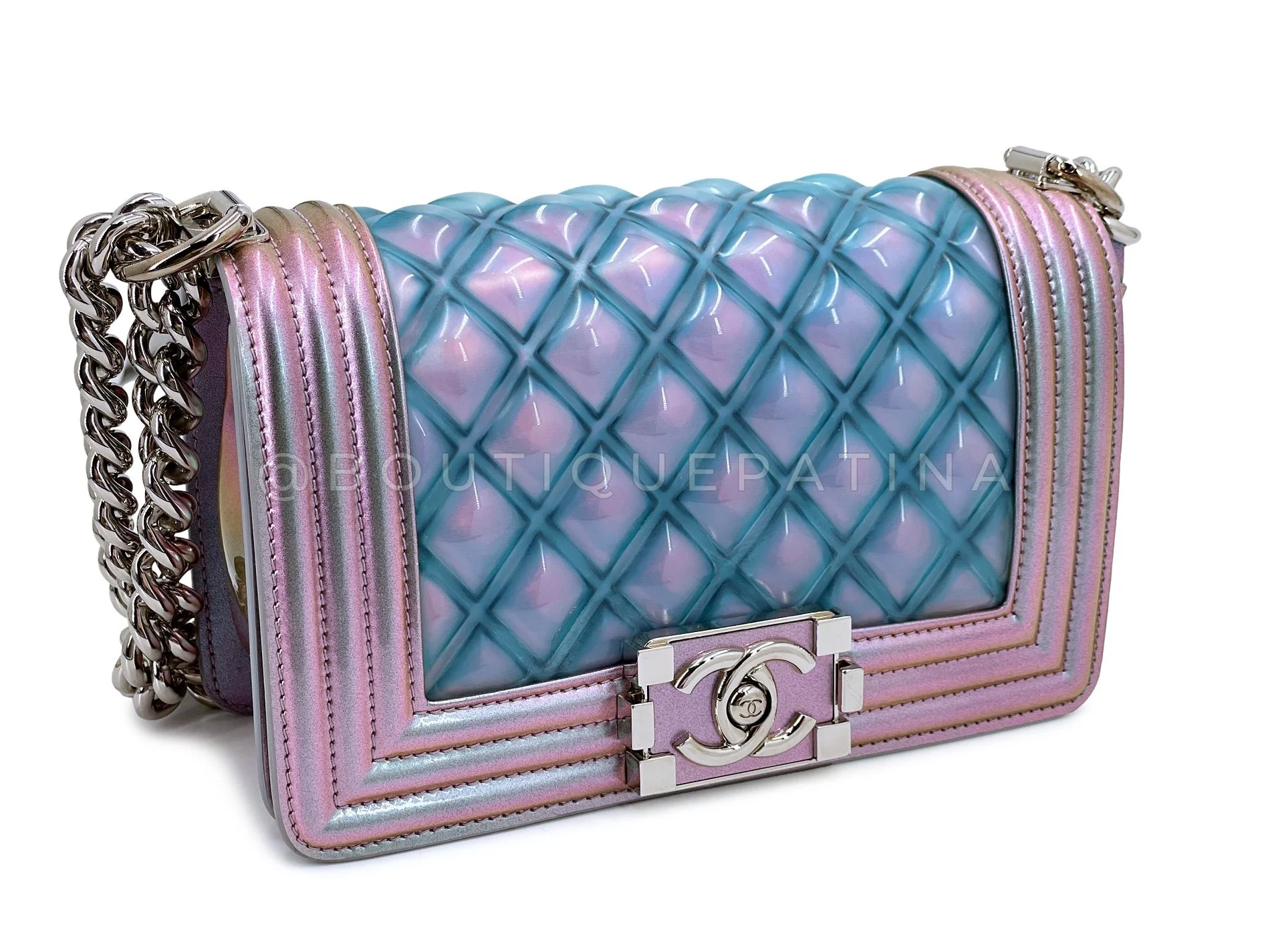 Chanel Water Boy Small Mermaid Iridescent 18S Purple Flap Bag OX3 - Image 3