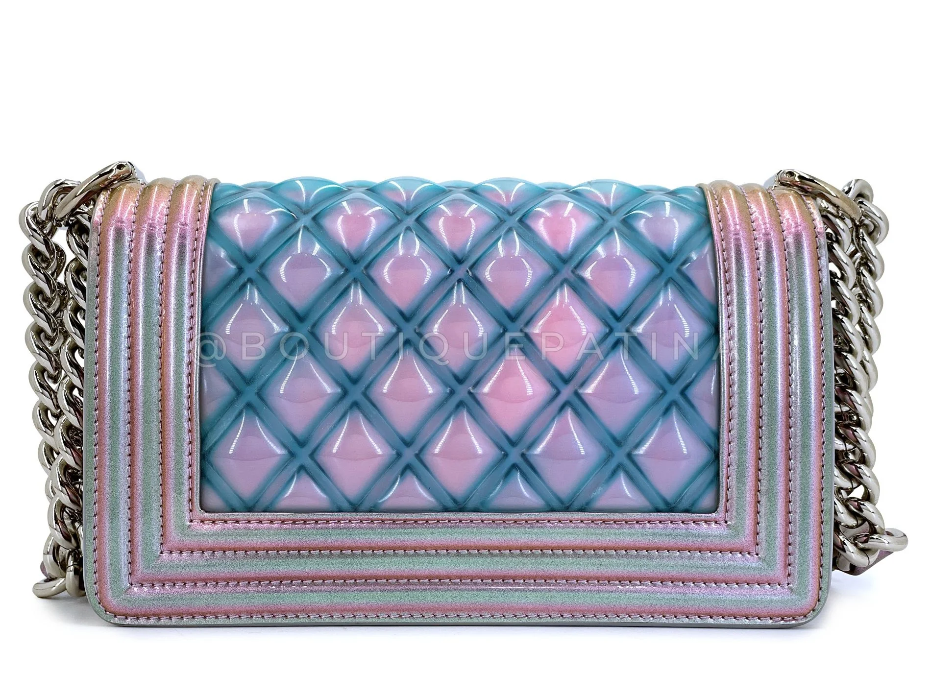 Chanel Water Boy Small Mermaid Iridescent 18S Purple Flap Bag OX3 - Image 6