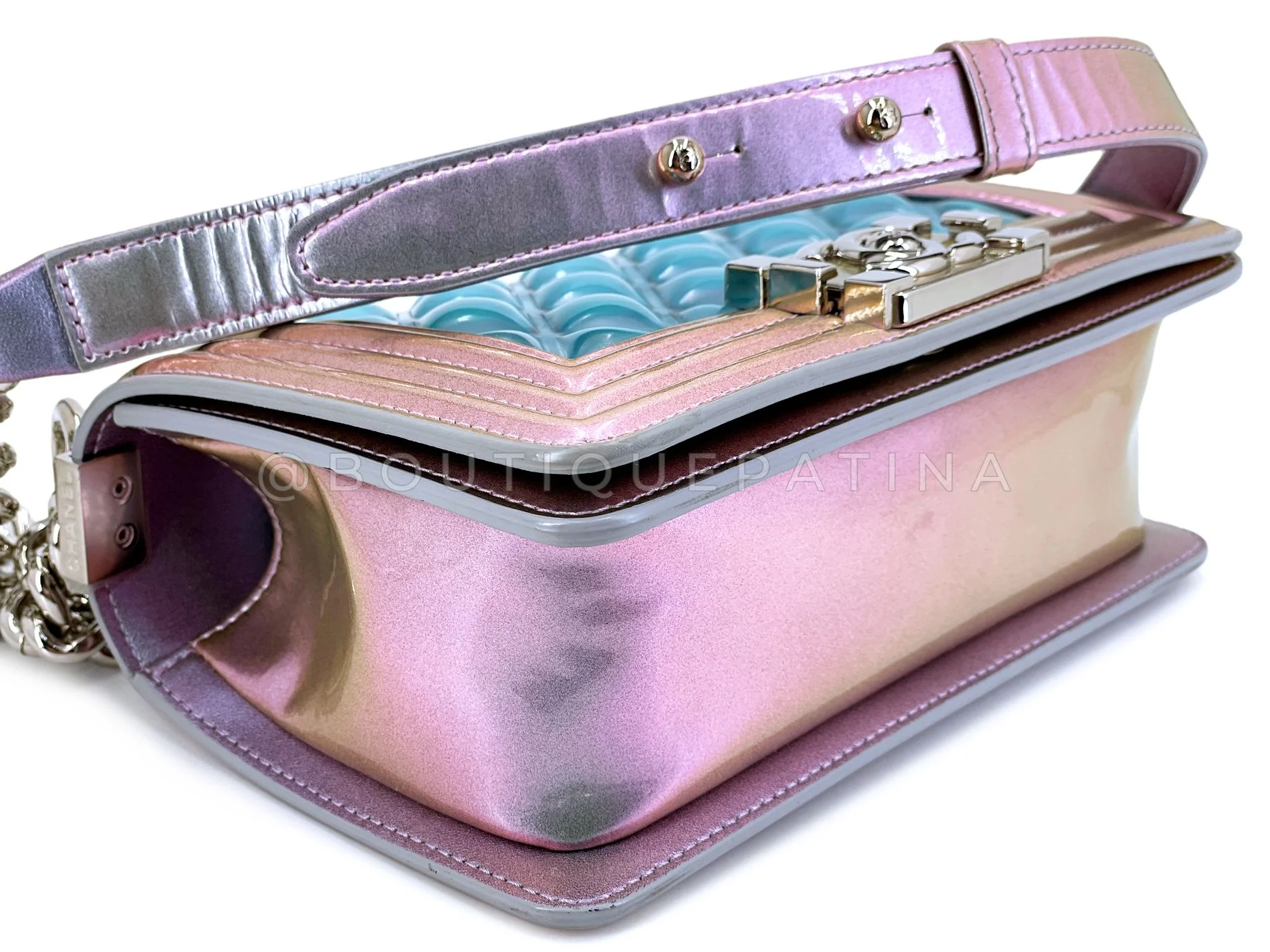 Chanel Water Boy Small Mermaid Iridescent 18S Purple Flap Bag OX3 - Image 8