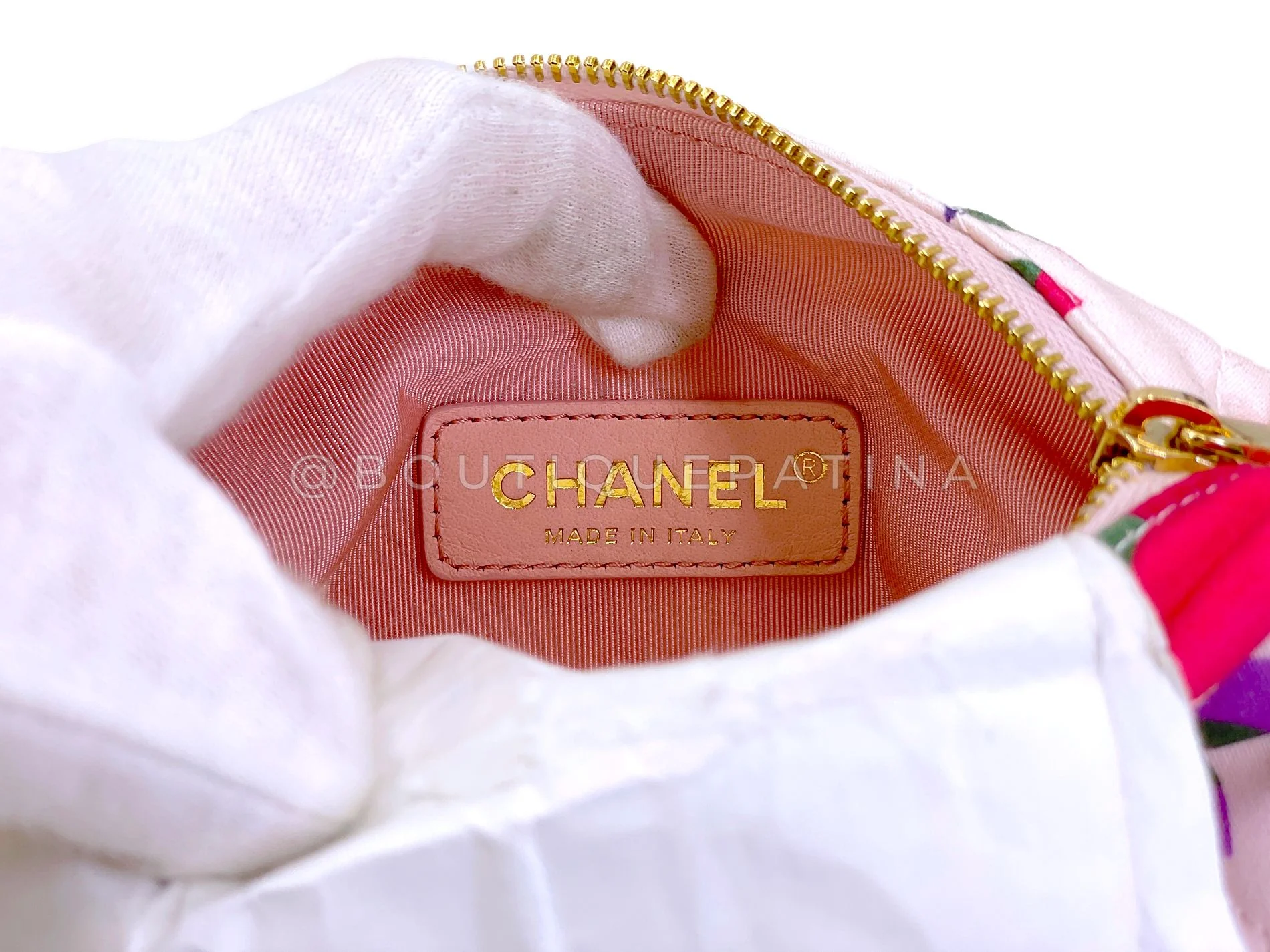 Chanel White Pink Diamond Cutout See Through Small Flap Bag GHW 5VU - Image 16