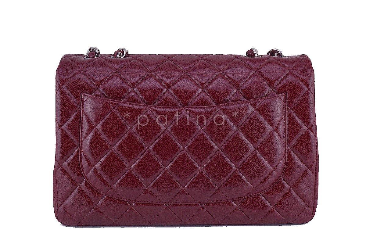Chanel Wine Red Caviar Jumbo 2.55 Classic Flap Bag - Image 4