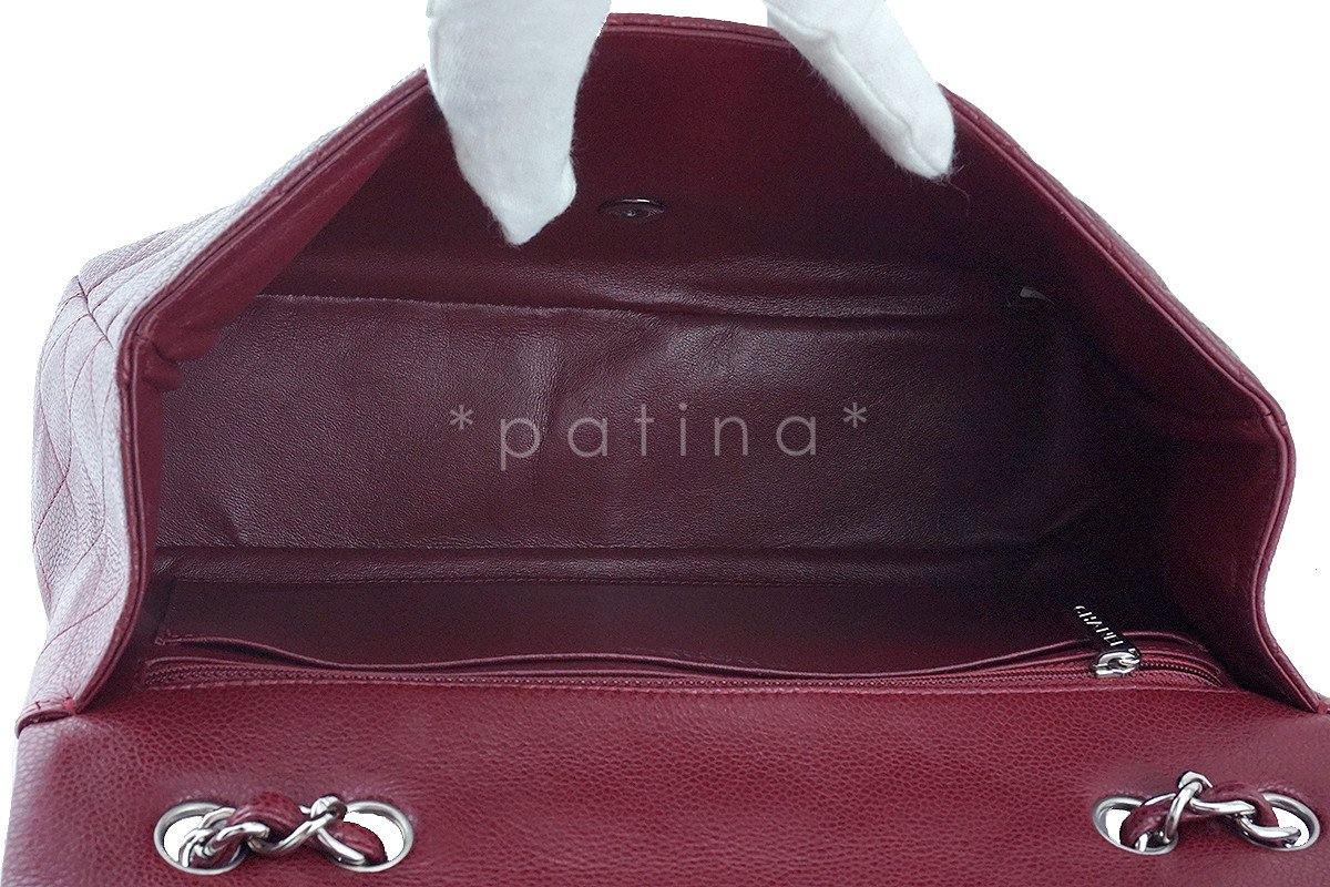 Chanel Wine Red Caviar Jumbo 2.55 Classic Flap Bag - Image 9