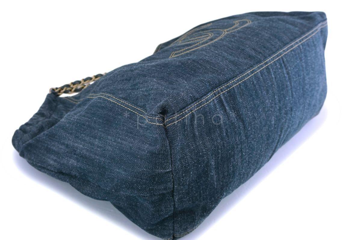 Chanel XL Denim Coco Cabas Canvas Tote Bag - Image 6