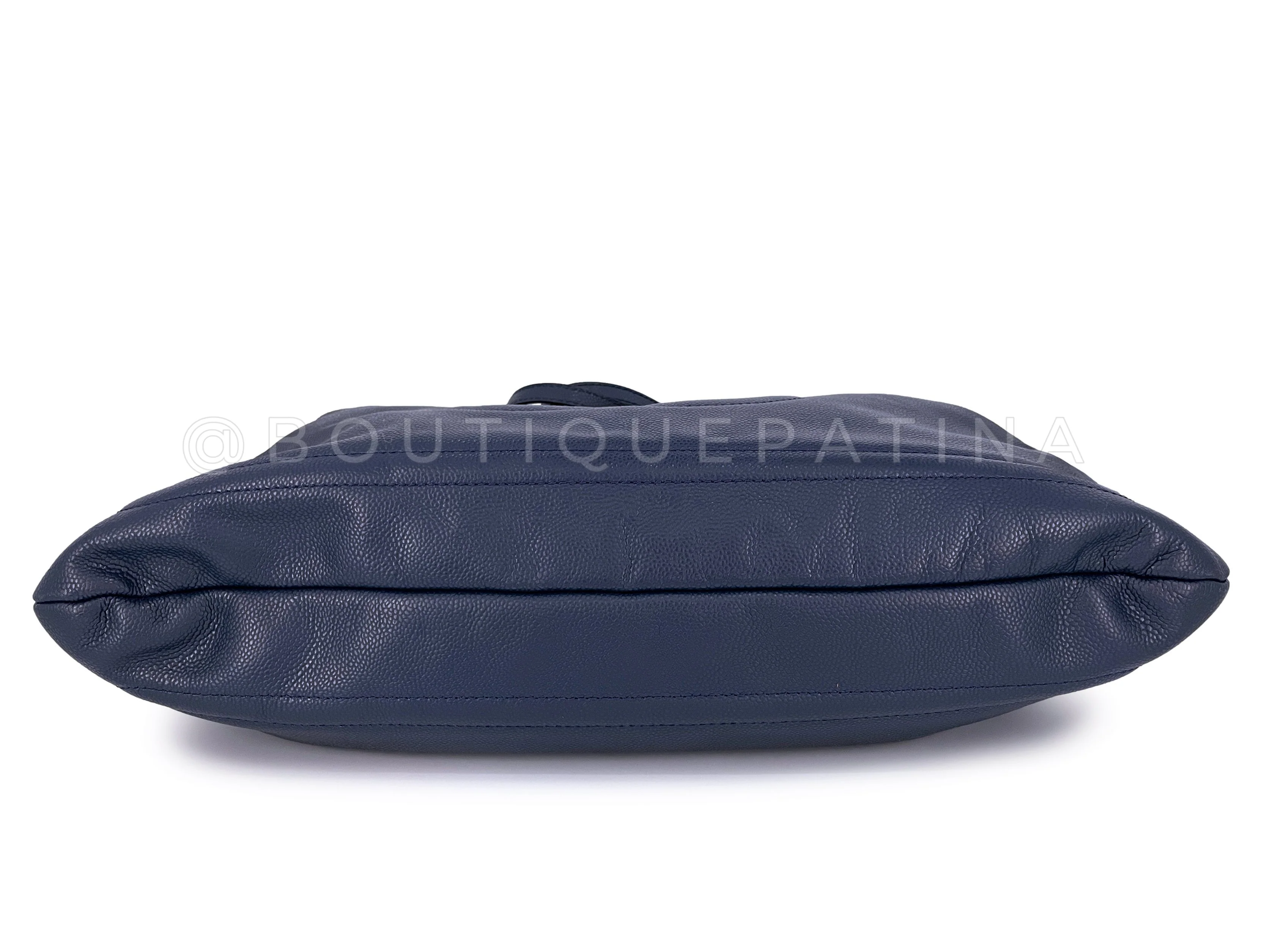 Chanel XL Giant Navy Blue Caviar Timeless Shopper Tote Bag SHW - Image 6