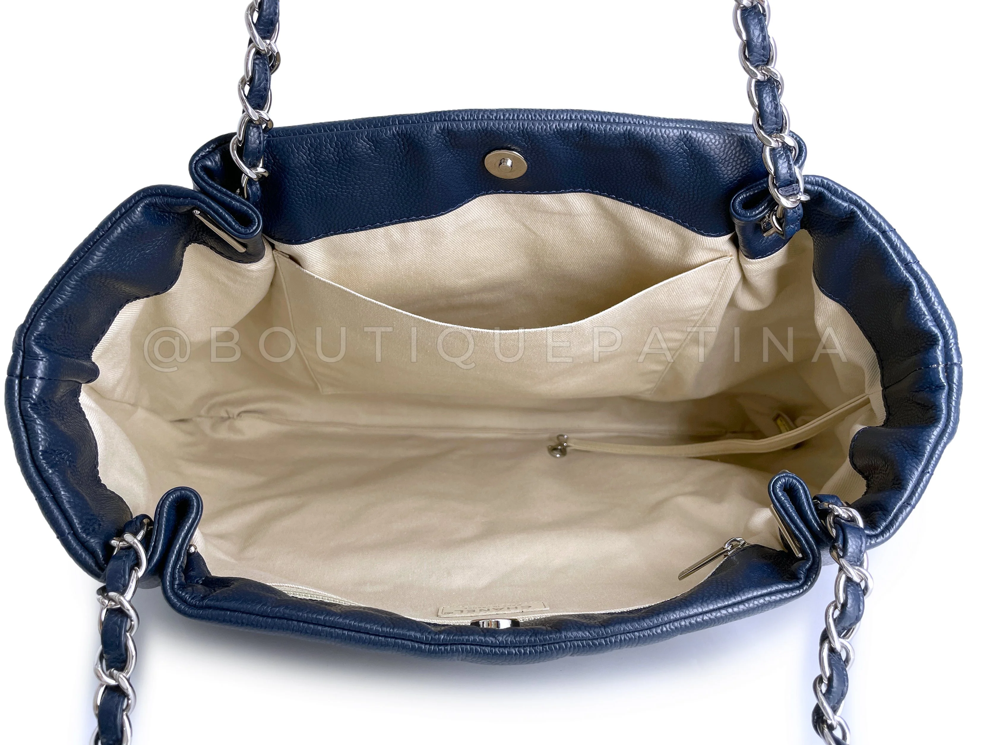 Chanel XL Giant Navy Blue Caviar Timeless Shopper Tote Bag SHW - Image 9