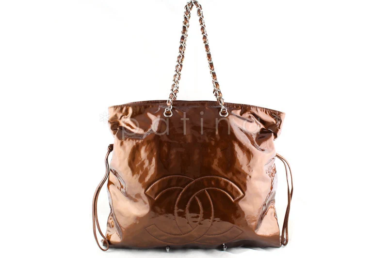 Chanel Bronze Jumbo Patent Bon Bons Cabas Tote Bag - Image 2